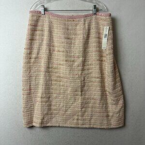 Kate Hill Skirt sz 18‎ W Tweed pink white Pencil Business Academia Clueless NEW